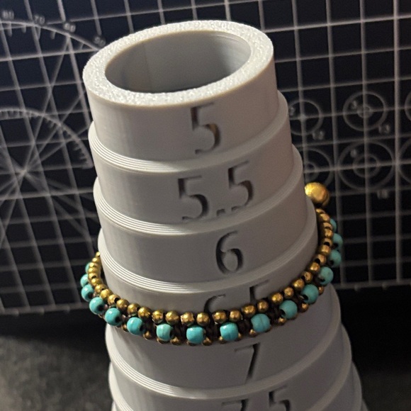 Beaded Bracelets- Turquoise and Tiger eye with brass beads and bells - Picture 7 of 7